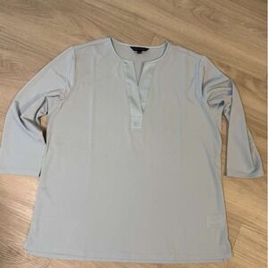 Banana Republic Light Blue V-Neck 3/4 Sleeve Tunic Top Women's Size L